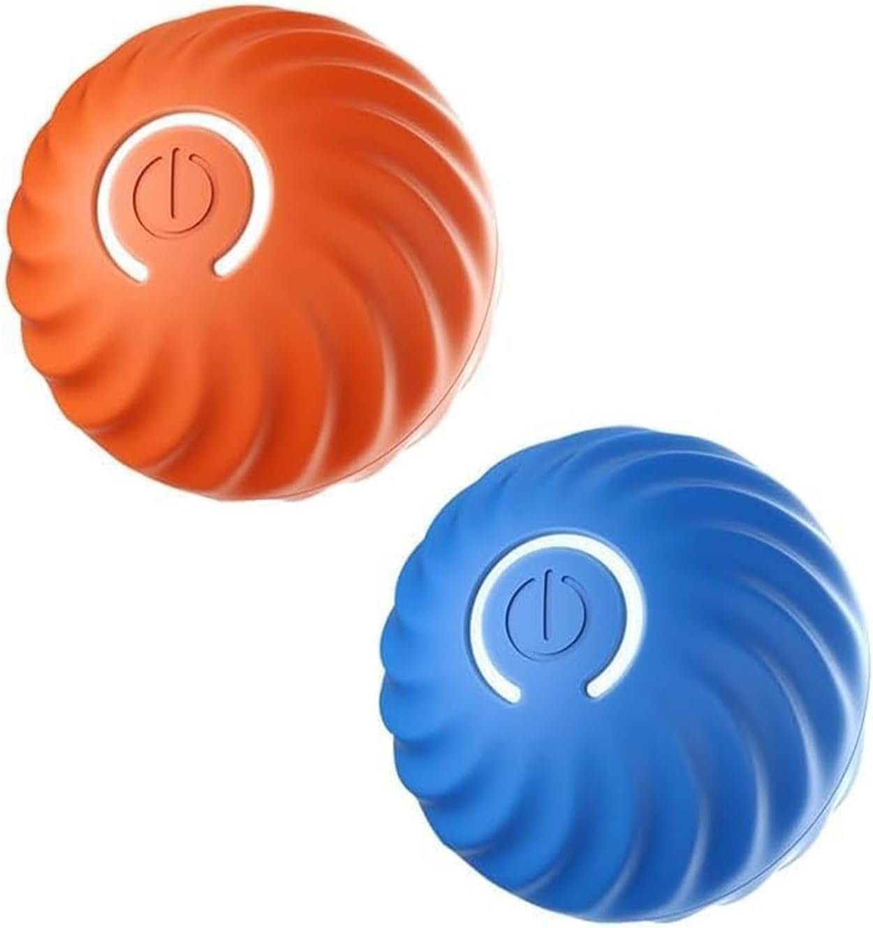 Orparst 2-Pack Interactive Jumping Dog Toy Balls – Smart-Activated, Bite-Resistant TPR, Dual Modes, Type-C Charging, Long Battery Life (Blue & Orange)