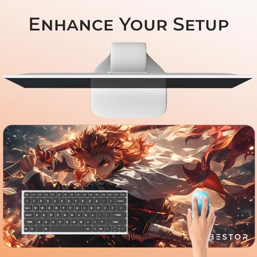 Image of BESTOR Mouse pad with Precise Cut Edges, Waterproof Surface & Non-Slip Rubber Base Stitched Edges Gaming Mouse Mat for Laptop (60cmx34cm)