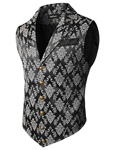 Image of VATPAVE Mens Victorian Suit Vest Steampunk Gothic Waistcoat