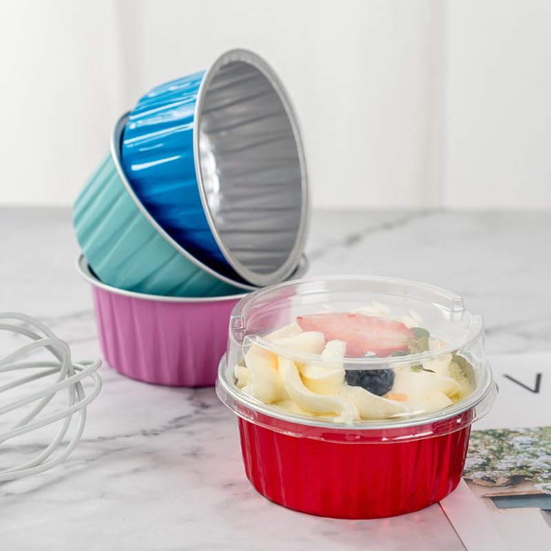 20 mini pirottini in alluminio per cupcake con coperchio