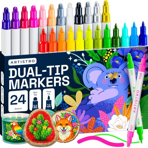 ARTISTRO Mixed Colors Dual-Tip Acrylic Paint...