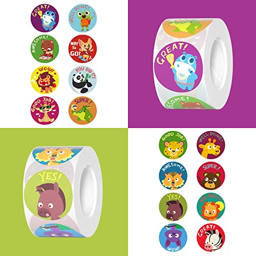 1000 Pcs Incentive Stickers For Kids,1 Inch Animal Reward Stickers In 16 Designs.teacher Supplies For Classroom,Potty Training Stickers,Encouraging Stickers,Motivational Stickers #TOP3