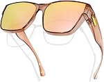 Meeloog Polarized Sunglasses Over Glasses for Men Women, Classic Rectangle Fitover Shades UV400 for Driving Fishing MST0091