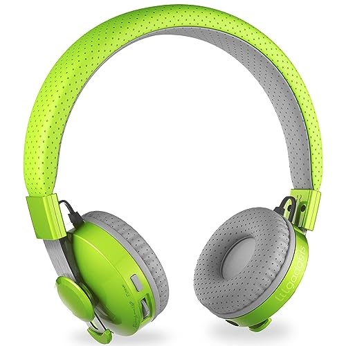 LilGadgets Kids Headphones (Green) — Wireless Bluetooth with 93 dB Volume Cap & SharePort