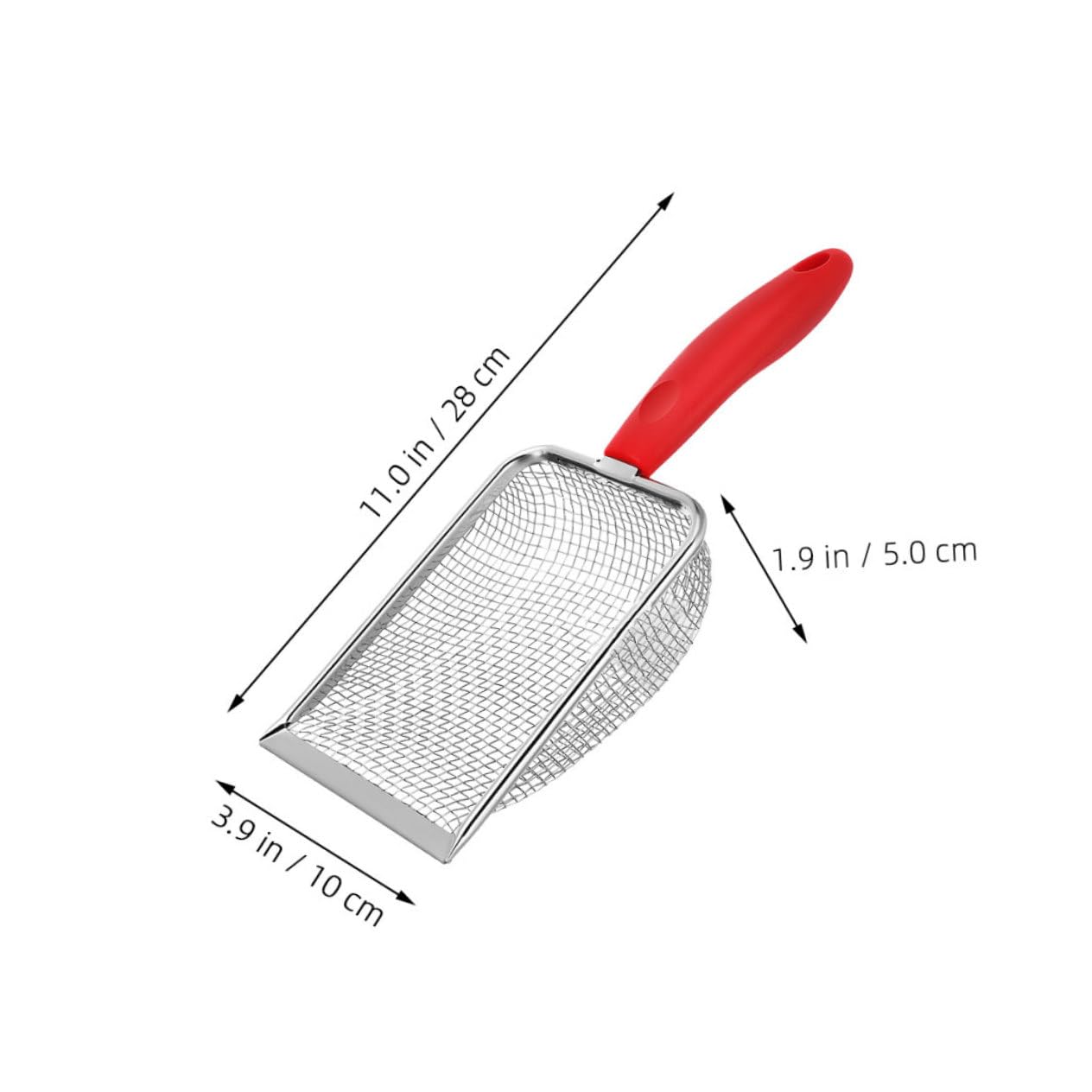 LIOOBO Cat Litter Shovel Cat Litter Scoop Scooper Sift Sand Mesh Scoop for Cat Litter Metal Litter Scoop Cat Poop Scoop Red Stainless Steel