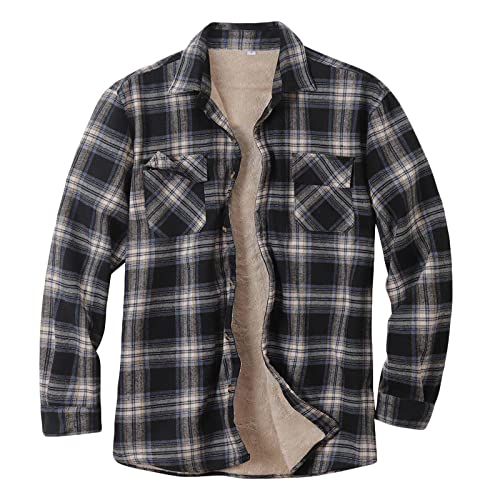 Men's Shirts Jacket Casual Sherpa Fleece Lined Plaid Flannel Coats Long Sleeve Button Down Wall Fall Winter Outwear Men's Shirts Jacket Casual Sherpa Fleece Lined Plaid Flannel Coats Long Sleeve Button Down Wall Fall Winter Outwear