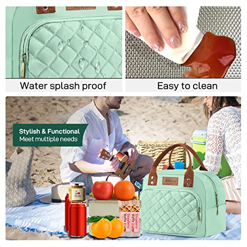 HOMESPON Insulated Lunch Bag for Women Men Work Adult Cool Bag Lunch Box Container Ladies Lunch Tote (Green) - Image 4