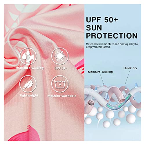 Soneven Womens Short Sleeve Golf Polo Shirt Quick Dry Floral Tennis Shirts Half-Zip Athletic Sports Tops(D-Pink Flamingo, Medium) #TOP4