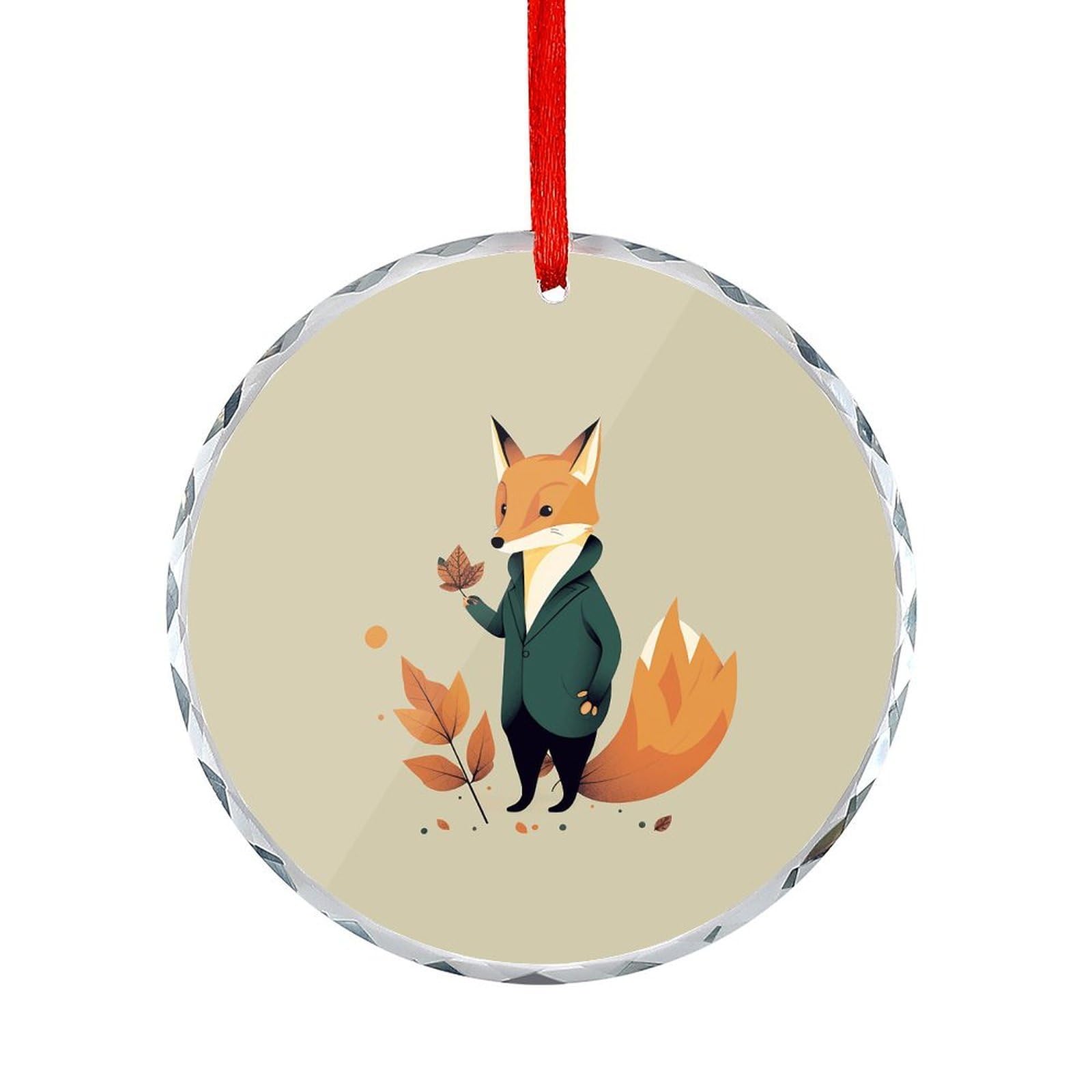 Btcowzrv Style A Cartoon Fox Round Ornament Hanging Pendant Decor