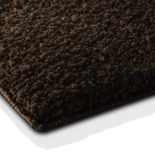 casa pura Bath Mats for Bathroom – 20" x 32" Brown Bathroom Rug | Ultra Absorbent, Self-Dry Microfiber, Non-Slip Bath Mats for Floors | Bath Rugs in 10 Fresh Colors