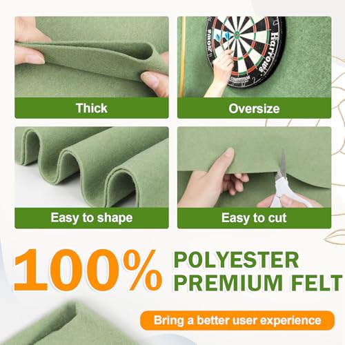 Image of XSEINO Sage Green Large Felt Fabric 36 inch X 36 inch(1 Square Yard), 1.4 mm Thick Soft Felt Fabric Sheet for Crafts, Green Series Colors Soft Nonwoven Fabric, Fit for Decoration, Sewing, DIY Crafts