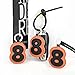 MC Fashion 0-9 Lucky Number PU Leather Keychain Holder, Fashionable & Versatile Bag Accessory Charm (5)