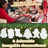 KreativeKraft Luxury Christmas Crackers, 6 Pack Deluxe Xmas Crackers with Paint Your Own Christmas Tree Decorations, Fun Novelty Party Table Decor (Red DIY Ornament) - Image 2