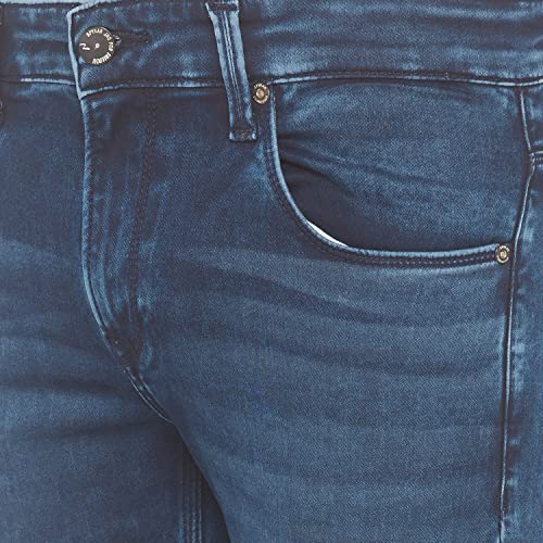 Image of Spykar Men's Cotton Supper Skinny Low-Rise Jeans (Dark Blue) (30) (SS01BB15DarkBlue)