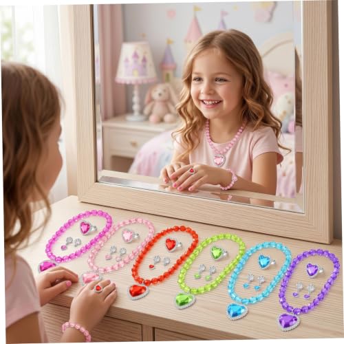 Joyería para niñas pequeñas con 6 conjuntos de princesa de disfraces 3