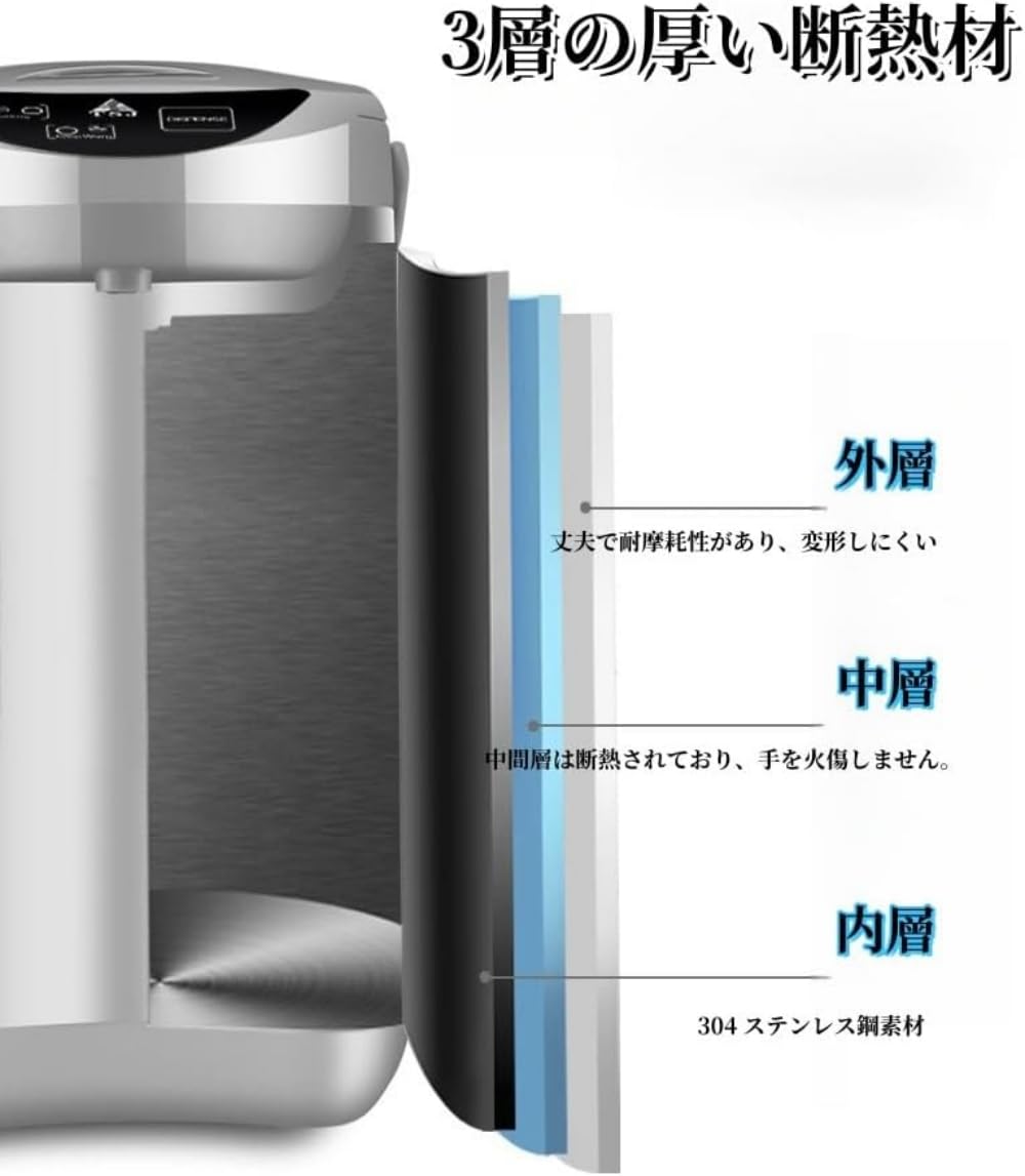Amazon | Acnivko電気ポット 湯沸かしポット5.8L【節電対策】電気 