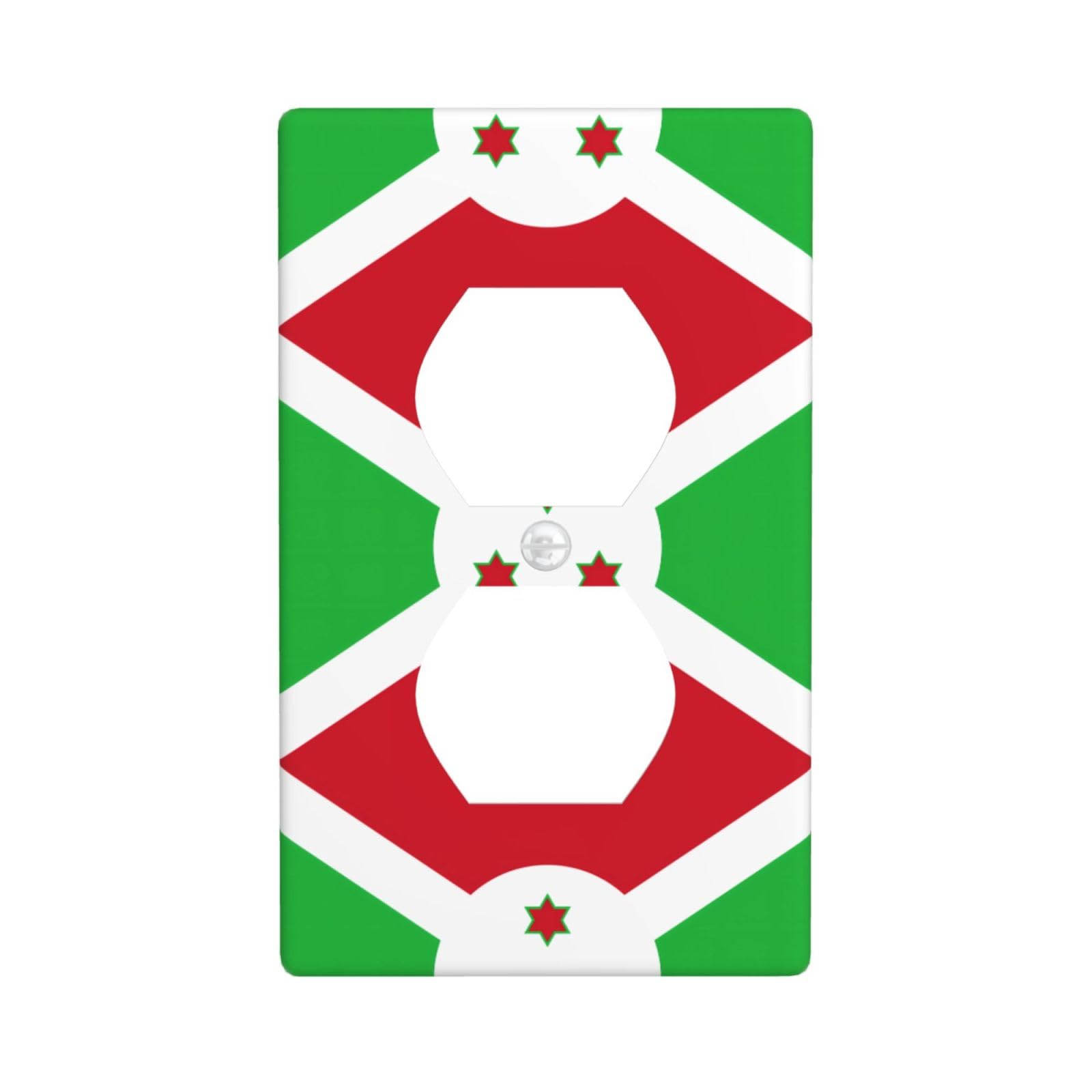 Flag of Burundi Decorative Switch Plate Cover-Unbreakable Polycarbonate Wall Plate for Home Office, 1 Gang with Screws