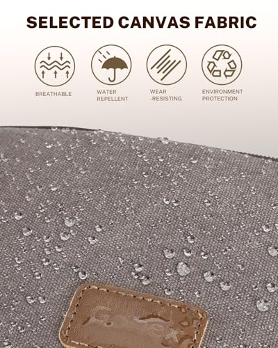 Gonex Travel Toiletry Bag for Men, Water Resistant Canvas Wide Open Shaving Bag with Wet Dry Compartment, Travel Essentials Toiletries Organizer, Grey2