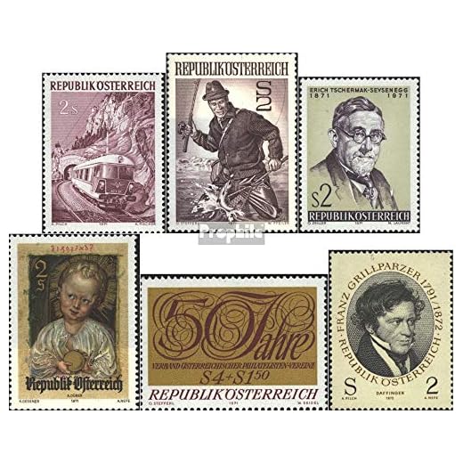 Austria 1376,1377,1378,1379,1380, 1381 (completa.edición.) nuevo con goma original ** MNH 1971/72 ferrocarriles, deportes, grillparzer U. (sellos para los coleccionistas) vehículos sobre raíles / funi