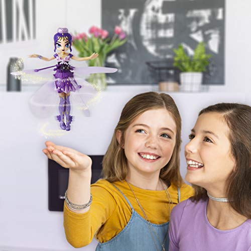 Hatchimals Pixies, Crystal Flyers Purple Magical Flying Pixie Toy, for Kids Aged 6 and up