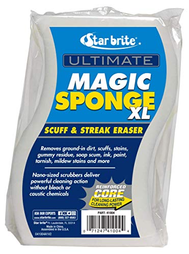 Image of STAR BRITE XL Magic Sponge - 8 Pack - Extra Large, Long Lasting, Premium Melamine Boat Scuff Eraser - Multi-Purpose Scrubber - Bathroom, Kitchen, Floor, Bathtub, Toilet, Baseboard, Wall Cleaner