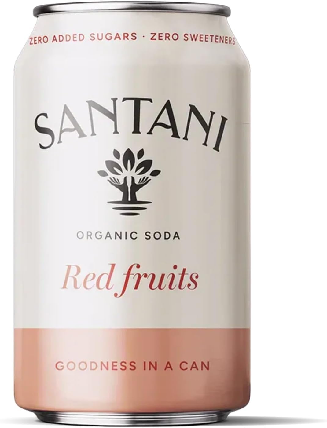 SANTANI Organic Red Fruits Soda, 12 Pack (330ml Cans), Zero Added Sugar, Zero Sweeteners, Premium Organic Sparkling Drink with Natural Berry Flavours, Goodness in a Can