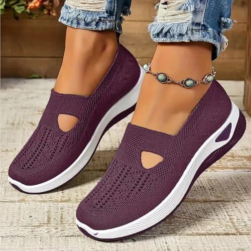 Image of Orthopedic Walking Shoes for Women,2026 New Orthowalkway Womens Shoes,Woven Orthopedic Breathable Walking Sneaker Non-Slip Arch Support Slip on Shoes