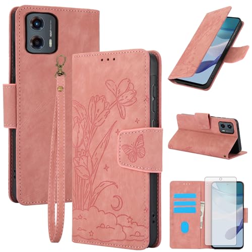 Protection Moto G 5G 2023 Asuwish élégante pour sorties et bureau or rose