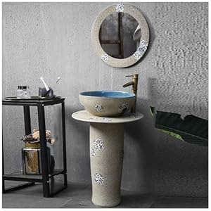 RDIAYDN Keramik Säulenwaschbecken im Industriestil