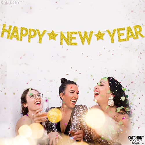 Big, Glitter Happy New Year Banner - 10 Feet, No Diy | Gold Happy New Year Sign For New Years Eve Party Supplies 2023 | New Years Eve Banner For Happy New Year Decorations 2023 | Nye Decorations 2023 #TOP7