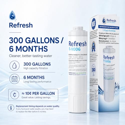 Image of Refrigerator Water Filter Replacement for Whirlpool UKF8001, 4-Pack