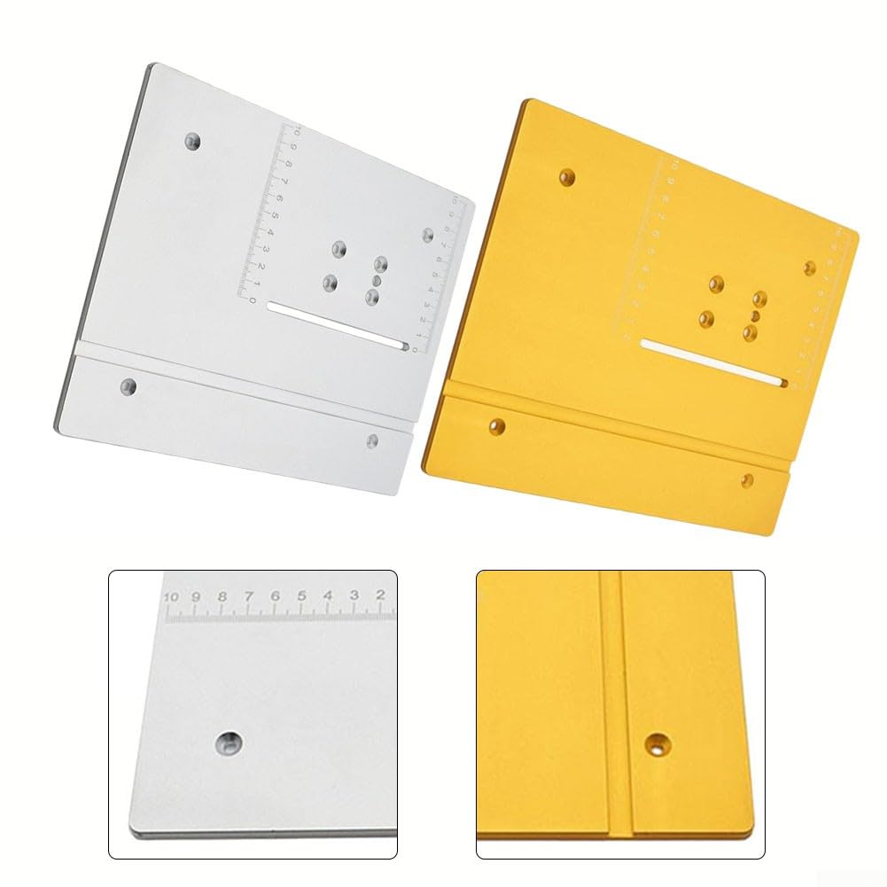 Elevador de enrutador de precisión con placa superior, sistemas de elevación de enrutador de 9,4 x 7,9 pulgadas Herramientas de carpintería de precisión Kit de anillo de inserción para sistemas de e