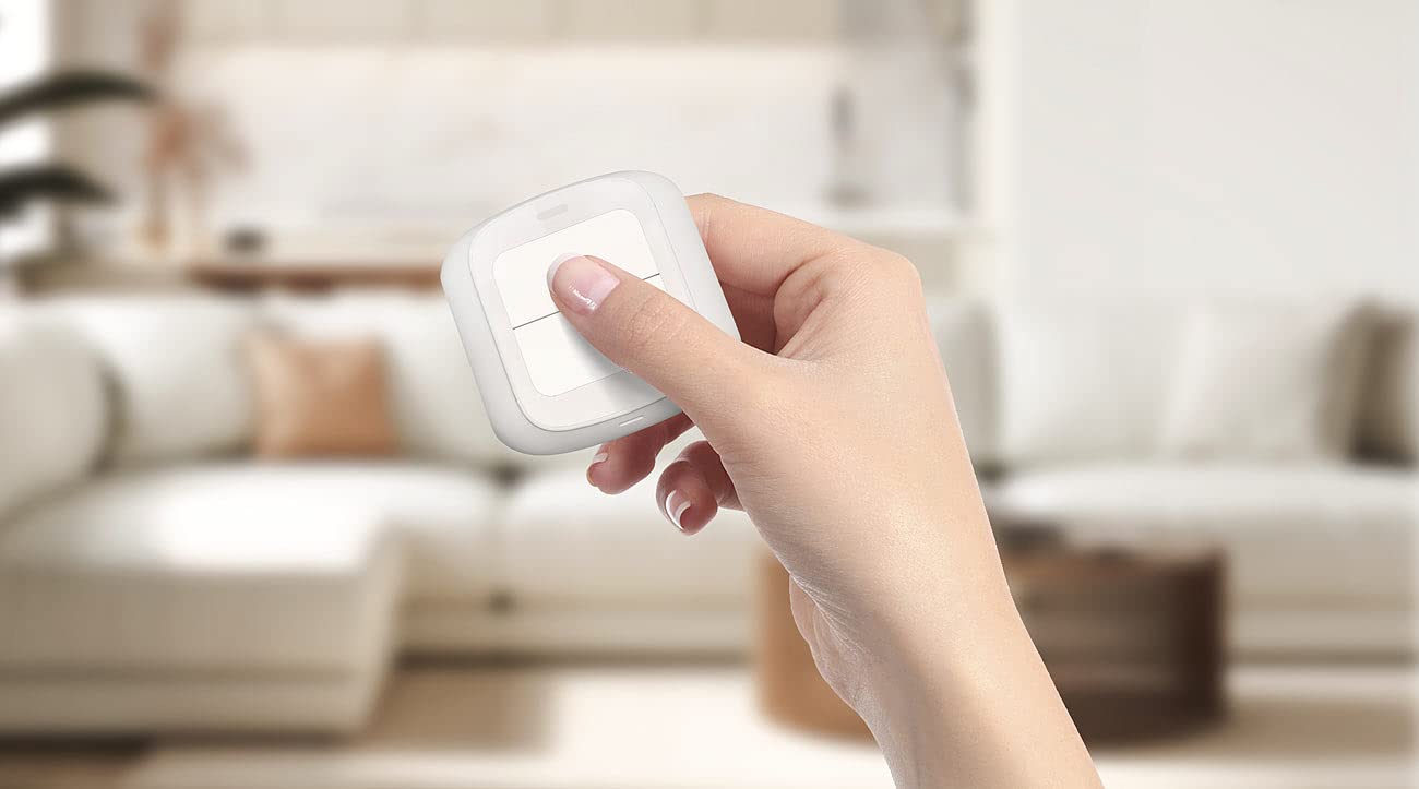 Luminea Home Control Funk Lichtschalter: 4er-Set Smarte WLAN-Fernbedienung mit 2 Tasten, Licht & Szenen steuern (Funk-Lichtschalter Aufputz, App-Fernbedienung, Steckdose Schalter)