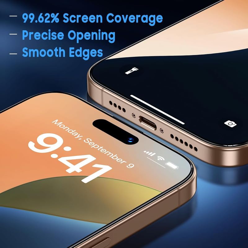 Image of OHAYO Gaming Tempered Glass Screen Protector Compatible with iPhone 16 - 9H Hardness, Ultra-Smooth Touch, Anti-Fingerprint, HD Clear, Bubble-Free, Case Friendly, High Sensitivity