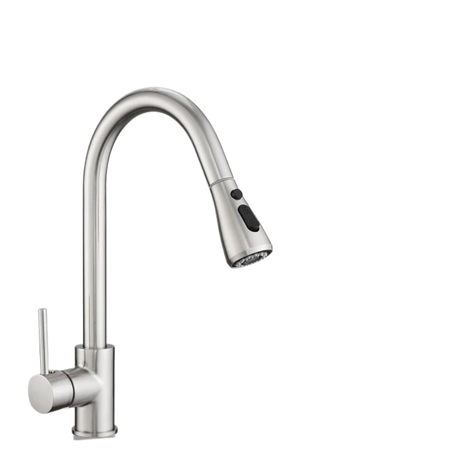 Rrypbovg Color1 Pull Out Faucet Pull Out Kitchen Faucet Silver Single Handle Nickel Tap Hole Swivel Sprayer Water Mixer(Color1)