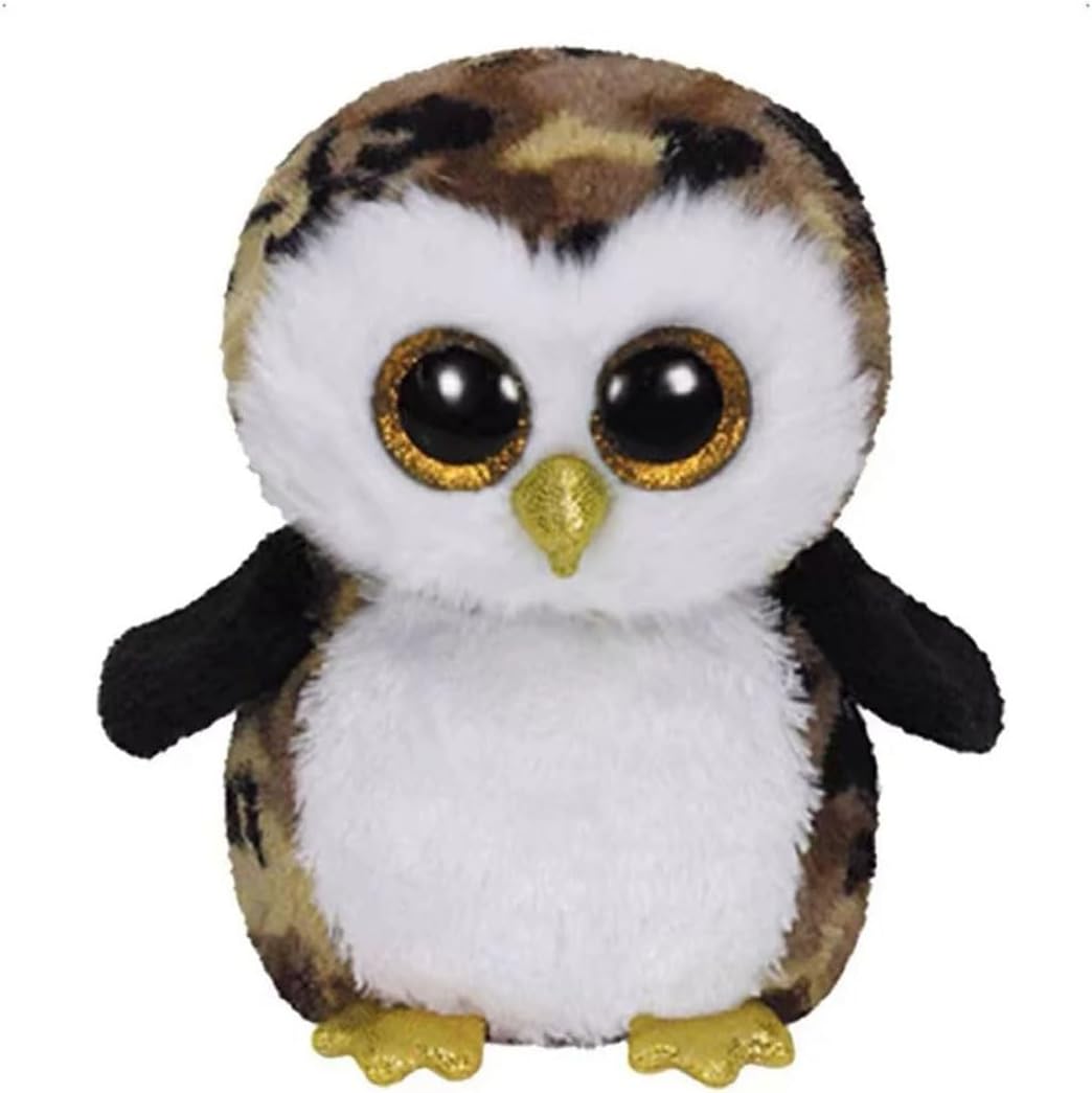 Beanie Baby Large Eyes Buff Pixy Atlas Austin Unicorn Cinder Animal Plush Doll 9.8inch (Camo Owl)