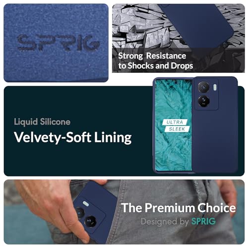 Image of SPRIG Compatible with IQOO Z7s Phone TPEE Premium Back Cover Drop Tested Shock Proof Mobile Case for Men, Women, Boys and Girls with Camera Protection (Dark Blue)