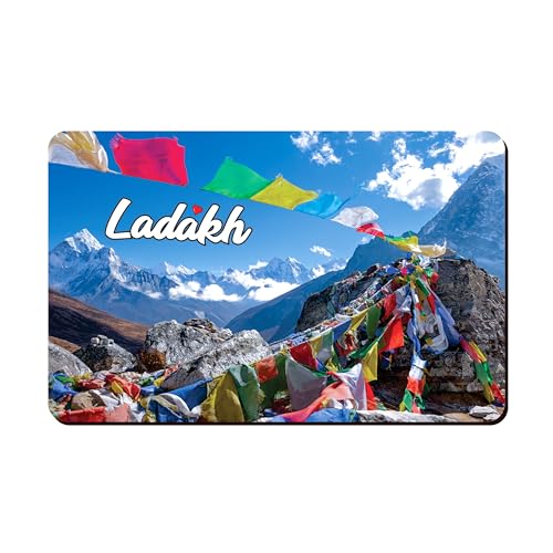 Image of Elegant Fridge Magnet with Themes |Rectangular Size Refrigerator Magnet with Magnetic Rubber Back | Pack of 1, 8.6cm X 5.4cm (Ladakh)