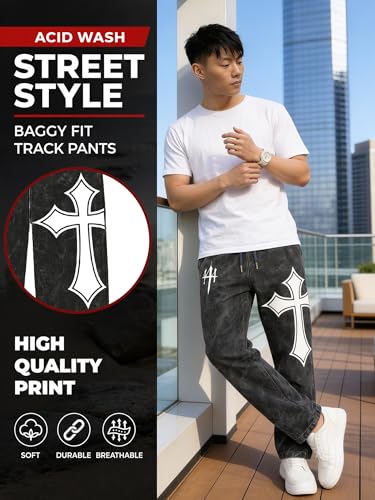 Image of fanideaz Mens Cotton Baggy Trackpant for Men | Streetwear Loose Fit Track Pants for Men | Comfortable Breathable Cotton Casual Wear Lower for man Stylish