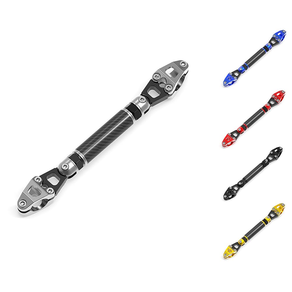 traversino per manubrio, barra di bilanciamento universale, da 22 mm, in lega di alluminio, lunghezza regolabile, extender per manubrio, prolunga, leva, colore rosso