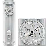 AMS R3633 Regulateur Feinstlackiertes Holzgehäuse Silber mit Aluminium-Einlagen. Versilbertes Messingzifferblatt