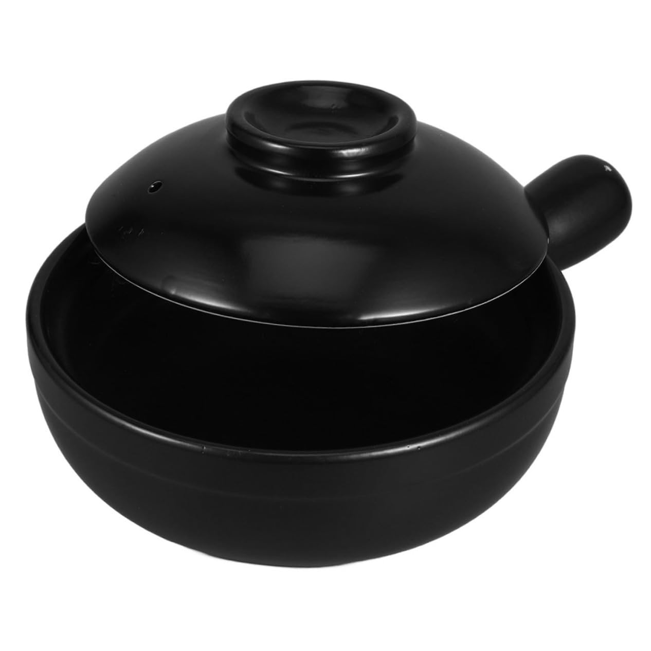 Olla de Barro Pequeña de 600ml en Arcilla Negra, Diseño Tradicional | Resistencia a Altas Temperaturas, Adecuado para Reuniones Familiares y Fiestas, Formato Compacto para Cocina