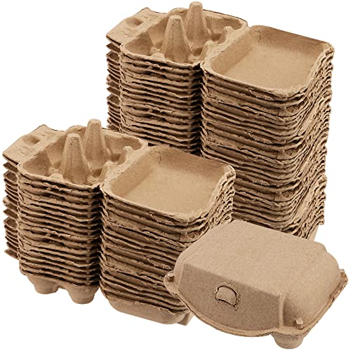 50 PCS Paper Egg Cartons, 6 Egg Cartons Pulp Egg Cartons for Kitchen, Farm, Market, Travel and Transport, Brown