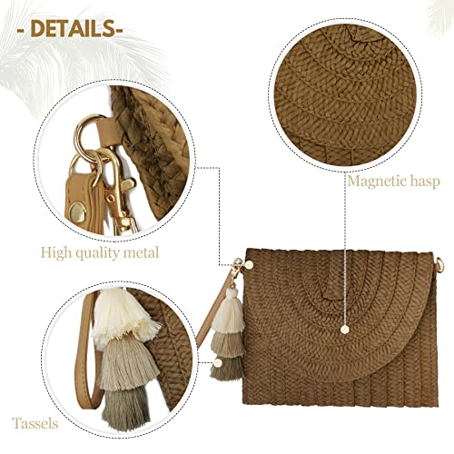 Aovtero Straw Clutch Purse Women Crossbody Bag Summer Beach Shoulder Bags Envelope Wallet Handbags4