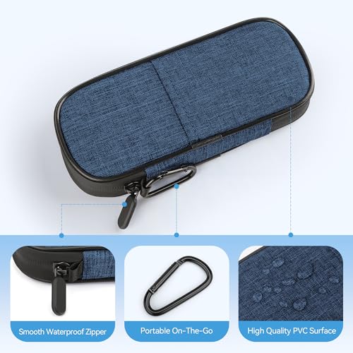 Image of Gelozid Insulin Pen Cooler Travel Case Diabetic Medication Insulated Cool Organizer with 2 Reusable Ice Packs for Insulin Pen and Other Diabetic Supplies, for the Daily Life and Trip (Dark Blue)