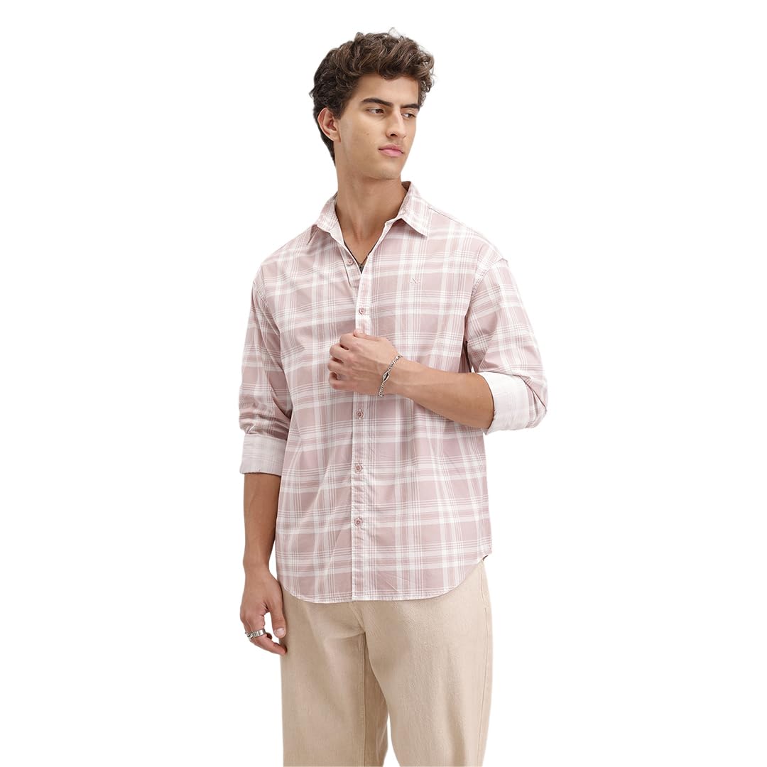 wrogn Men's Pure Cotton Shirt | Checkered Print | Oversized Fit-picture-53