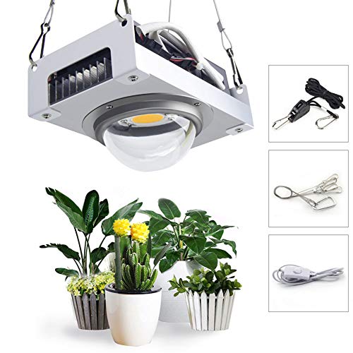 XLQF 100Watt LED Grow Light, COB Plant Grow Lamp, 5000K Full Spectrum Growing Plants fin heatsink, for Hydroponic Greenhouse Plant All Stage Growth Lighting