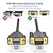 UV-CABLE VGA Extension Cable, VGA Cable Male to Female 6 Feet 15 Pin (Not 9 Pin), SVGA Male to Female HD15 Monitor Video Adapter Cable Support 1080P Full HD for Laptop, PC, Projector, HDTV, Display