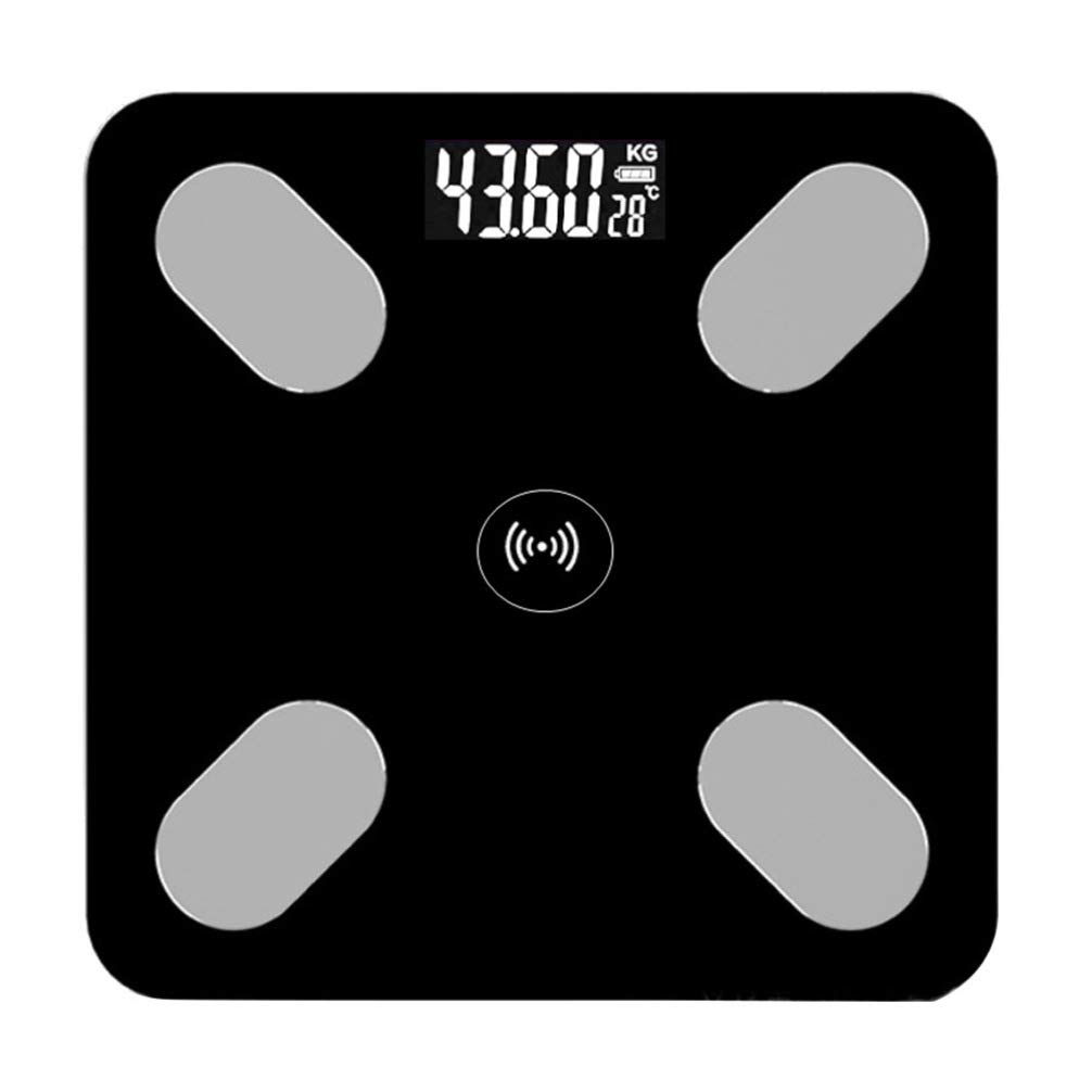 Uonlytech Báscula Electrónica De Salud Inteligente Báscula De Grasa Corporal Medición De Peso Corporal Para Uso Casa Negro