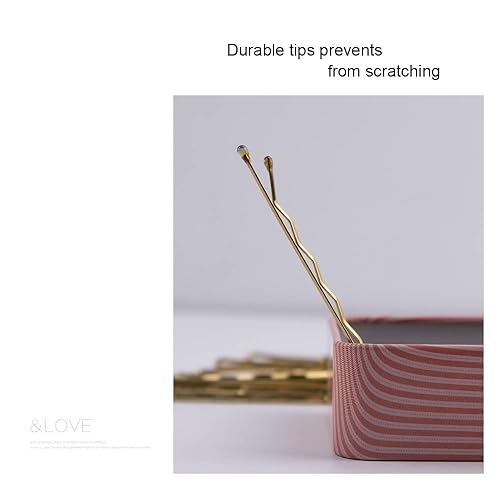 Miniatura 4 de Alfileres largos rubios para cabello grueso, 2.75 pulgadas Jumbo Bobby con estuche, horquillas extra grandes para moños, horquillas de estilo de